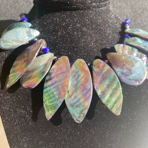 Maa Designs unique shell, seed bead, and crystal bead necklace